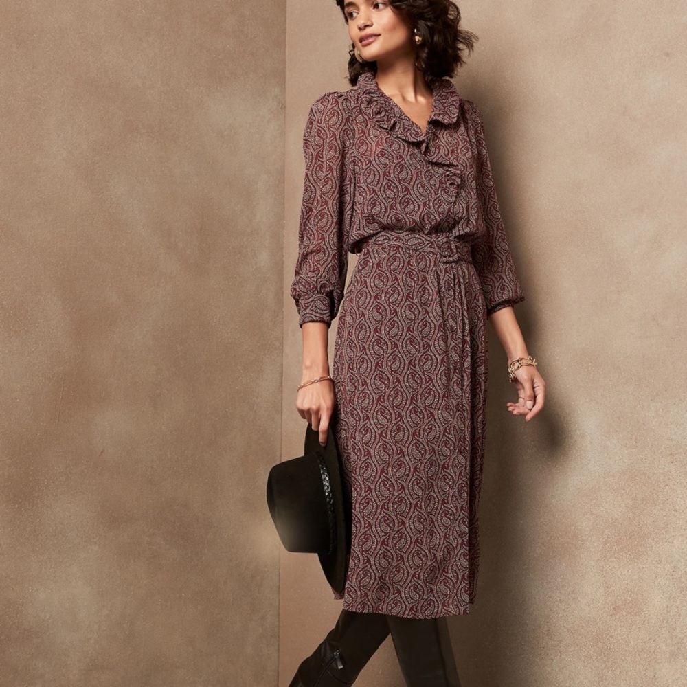 Banana Republic Factory Belted Midi Shirt Dress NWT